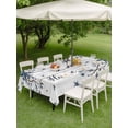 thumbnail image 4 of Outdoor Tablecloth with Umbrella Hole for Patio/Picnic/Party/Camping, Farmhouse Waterproof Table Cloth Rectangle Table Cover Washable, Blue Country Texas Star Vintage Berries Wooden (52"x 70"), 4 of 8