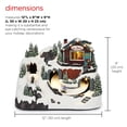 thumbnail image 3 of Alpine Corporation Animated Christmas Ski Resort Holiday Tabletop Decor with 12 Warm White LED Lights and Moving Skier Figurines, 12" L x 8" W x 9" H, 3 of 11