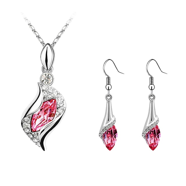 Ensemble de Bijoux Personnalité Boucles d'Oreilles Collier Ensemble de Bijoux de Mariée pour Mariage Valise à Bijoux avec Roues Ensemble de Bijoux de Mariée pour Mariage avec Pièce de Cheveux Ensemble de Bijoux pour Filles 8-12