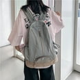 thumbnail image 3 of Mochila de moda de gran capacidad, versátil, mochila de nailon para estudiantes (gris), 3 of 4