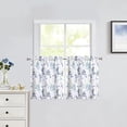 thumbnail image 1 of Watercolor Floral Cafe Curtains 36 Inches Length, Blue Flower Printed Farmhouse Rod Pocket Tier Curtains for Kitchen Leaf Pattern Short Window Curtain Treatment, Colorful, 28" W x 36" L，Set of 2, 1 of 6