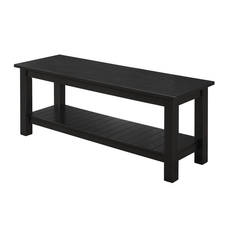 Walker Edison 50 Country Style Entry Bench With Slatted Shelf Black Walmart Com Walmart Com