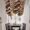 thumbnail image 3 of Retro Tribal Tie Up Curtains 45 Inches Long, Kitchen Window Curtains Over Sink, Middle Century Bohemia Minimalist Art Red Brown Small Window Curtains Balloon Curtains Valances for Bedroom 34"x45", 3 of 8