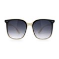 thumbnail image 3 of Womens XXL Oversized Inset Lens Large Coverage Horn Rim Plastic Sunglasses Ivory - Smoke, 3 of 7