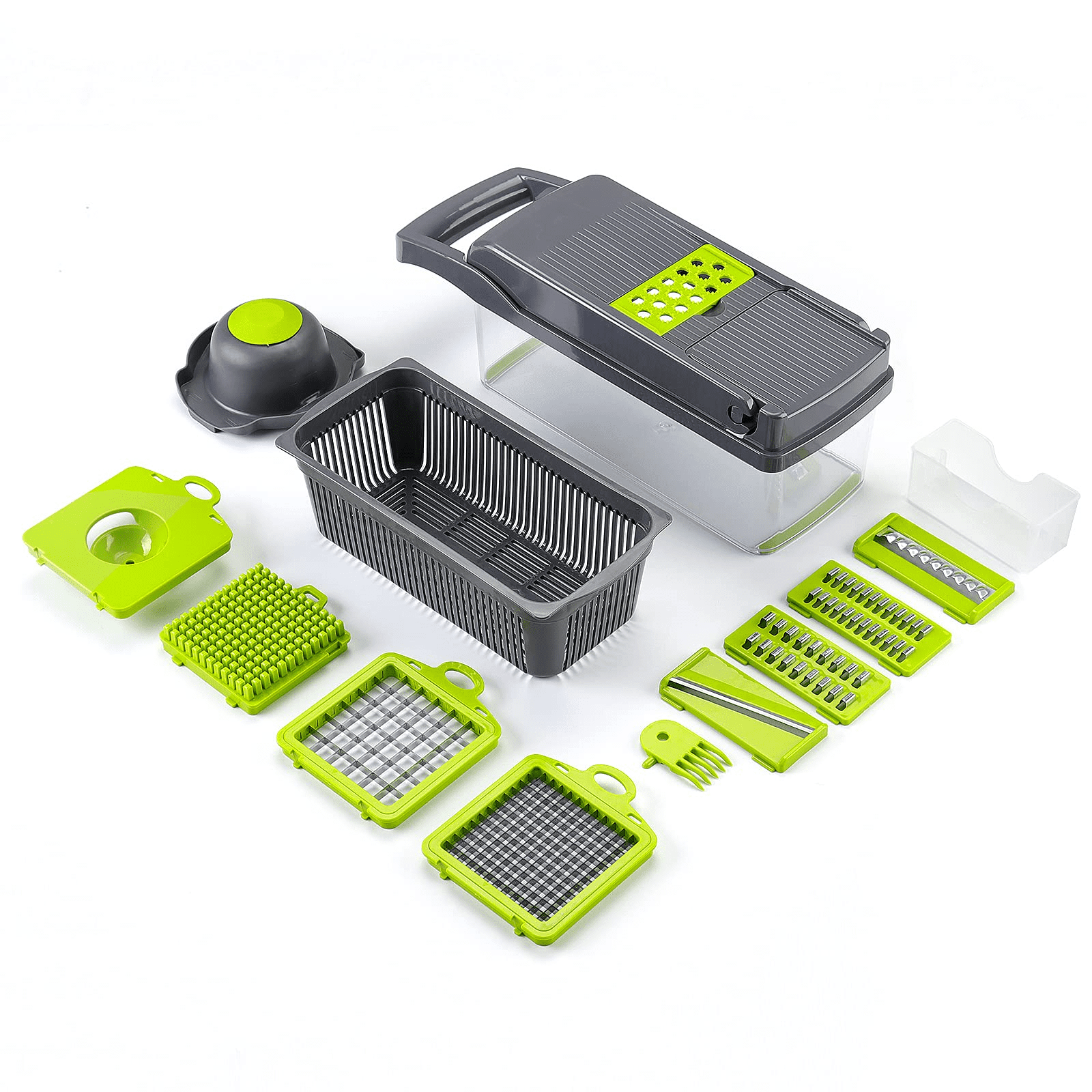 LIHUYAS 12 in 1 Pro Vegetable Chopper with Container, Multifunctional  Veggie Chopper Dicer,Salad Chopper Box, Mandoline Slicer,Food Chopper with  Sharp