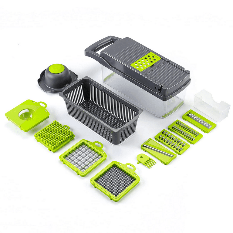 FieryBuys 12-in-1 Vegetable Chopper & Dicer - Onion Mincer Chopper -  Multifunctional Vegetable Cutter W/Container - Mandoline Egg Slicer for  Kitchen 