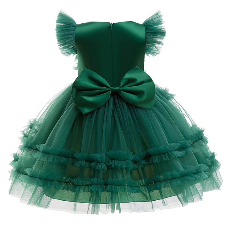 KaLI_Store Toddler Christmas Dress Long Sleeve Princess Wedding Dresses  Girls' Dresses Fall Winter Clothes Green,Size 6-8 T - Walmart.com
