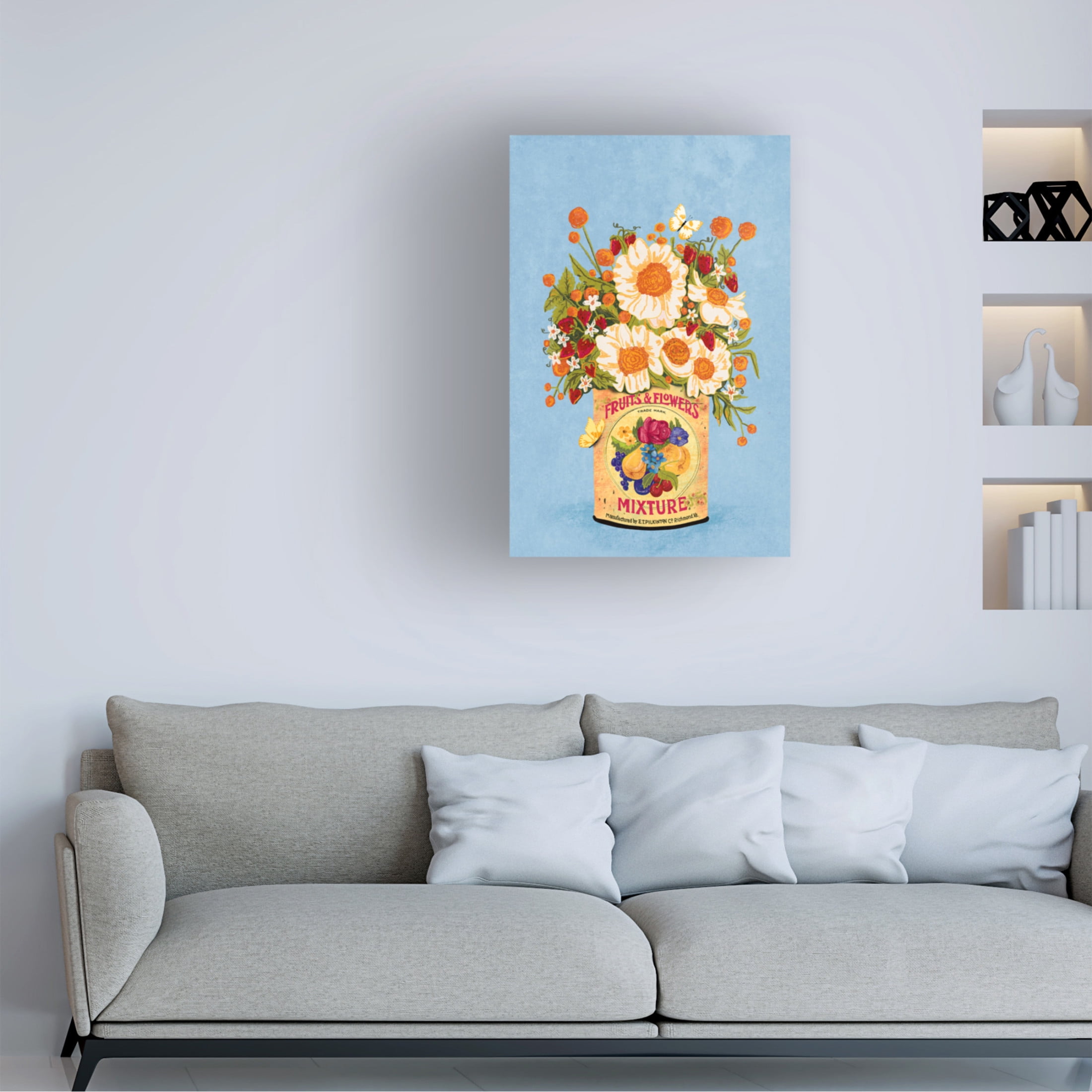 Trademark Fine Art Raissa Oltmanns  Flowers In a Vinatge Tea Can Canvas Wall Art