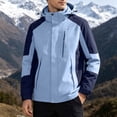 thumbnail image 4 of StSilkitty Men's Rain Jacket Color Block Long Sleeve Full Zip Windbreaker Waterproof Hooded Raincoat with Pockets, 4 of 9