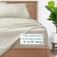 thumbnail image 5 of Bare Home Ultra-Soft Sheet Set - Premium 1800 Collection - Deep Pockets - 4-Pieces - Full, Grid - Stone/White, 5 of 8