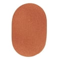 thumbnail image 1 of Orange Wool Rug Solid Braided Textured 4 Feet by 6 Feet Oval Thick Casual Carpet, 1 of 2