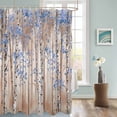 thumbnail image 3 of Fabric Shower Curtain, Blue Leaves Impressionist Forest Oil Painting Art Bathroom Curtain with 12 Hooks Waterproof No Bad Odor Machine Washable Bath Curtains for Bathroom, Spa Room, 72"x84", 3 of 6