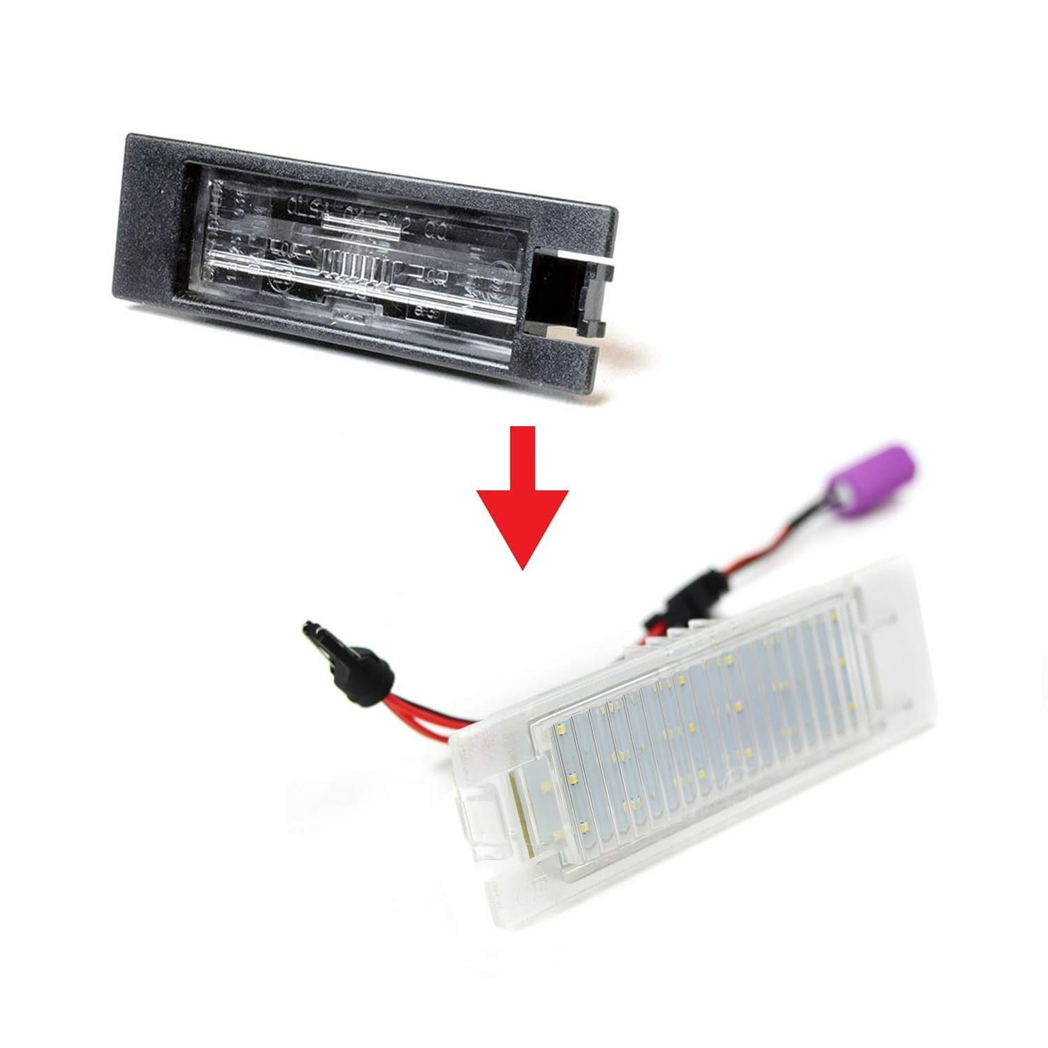 OEM-Fit 3W Full LED License Plate Light Kit For Jeep 2015-up Renegade, Powered by 18-SMD Xenon White LED & Can-bus Error Free