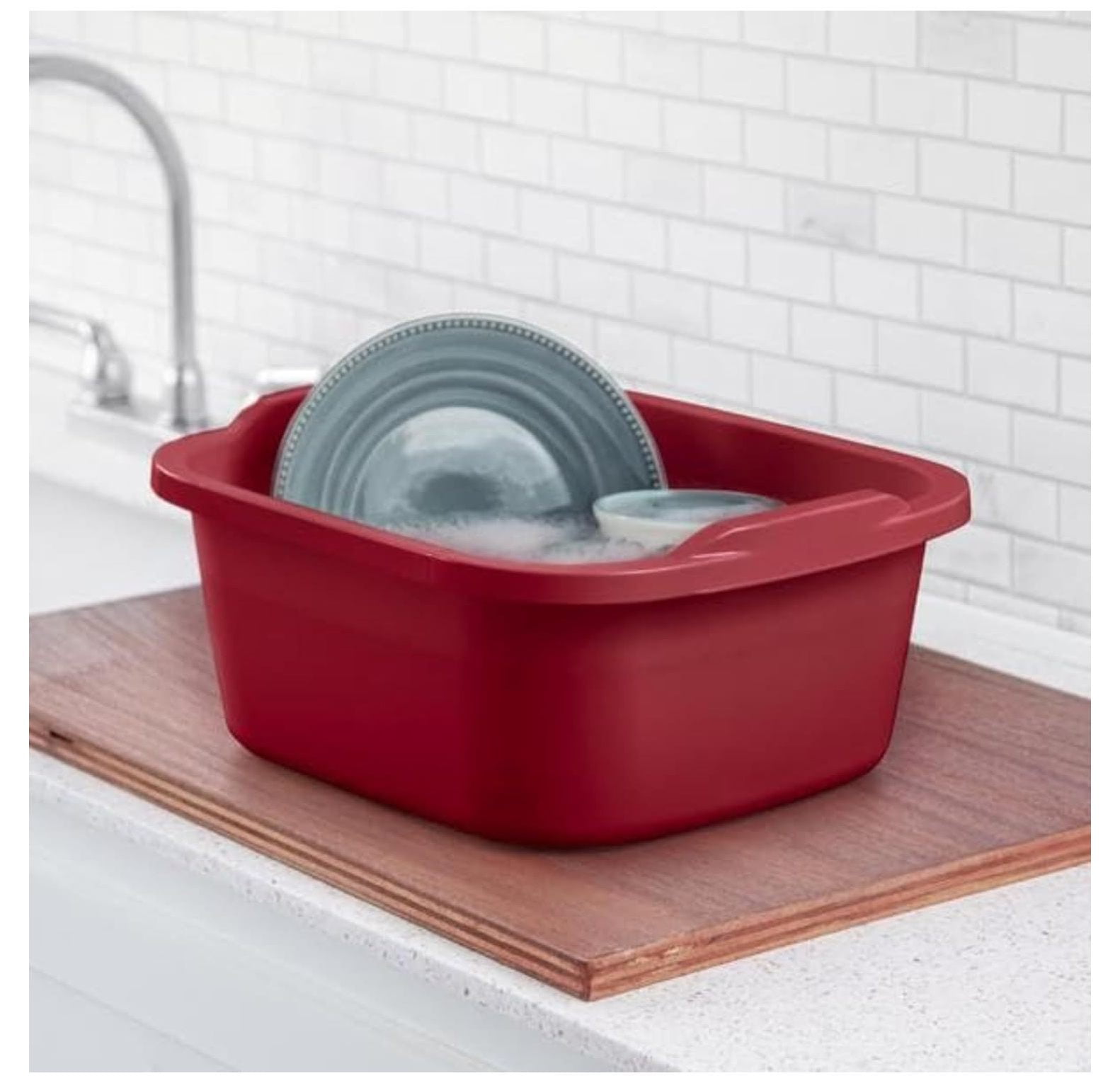 Large Plastic Wash Basin/Wash Tub Dish Pan Basin & Foot Bath Basin, Laundry  Hand Wash Bucket, Dishpan for Washing & Storage - 12 Quarts 15 3/4 x 12