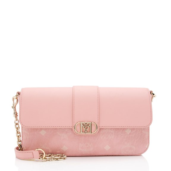 Pre-Owned MCM Visetos Calfskin Logo Mode Travia Small Shoulder Bag