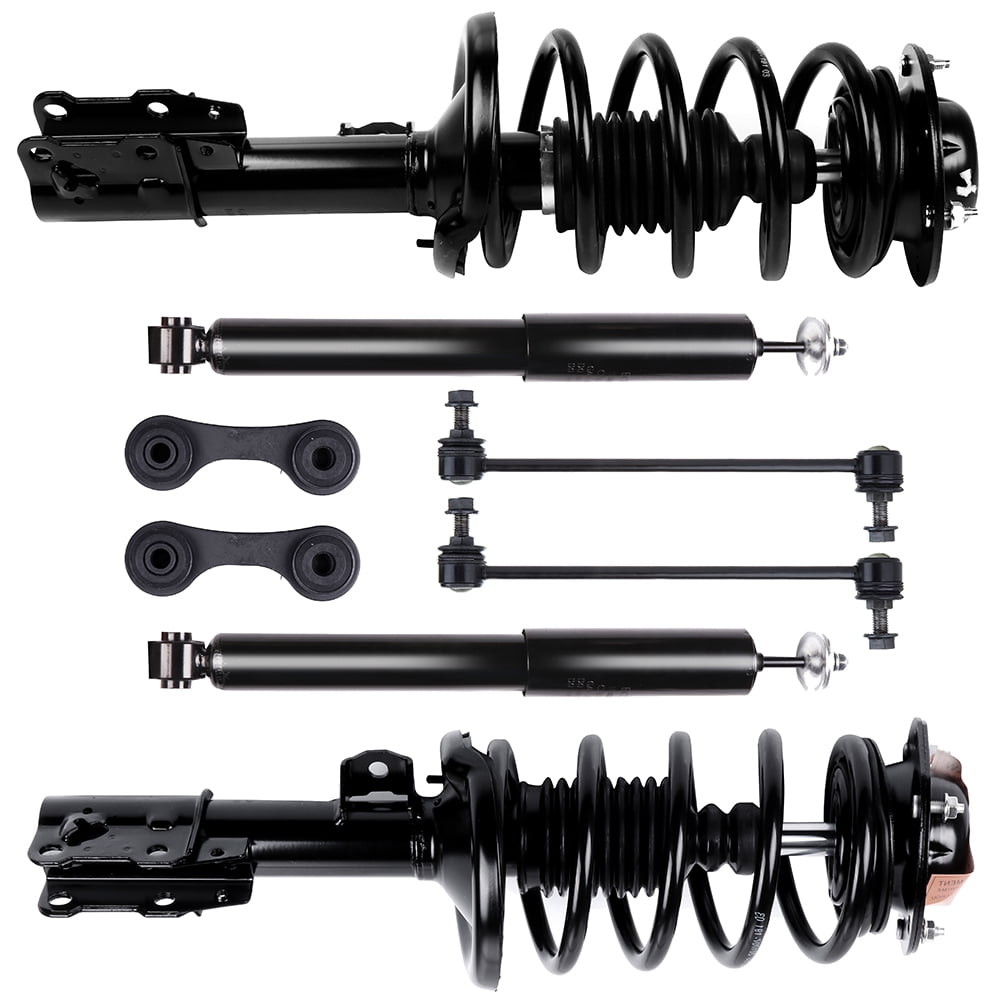 CCIYU Complete Suspension Kit Fits 2005 2006 2007 2008 2009 2010 for Pontiac G6 2007 2008 2009 for Saturn Aura Includes Front Strut Spring Assembly Rear shock absorber Stabilizer Bar Link Kit