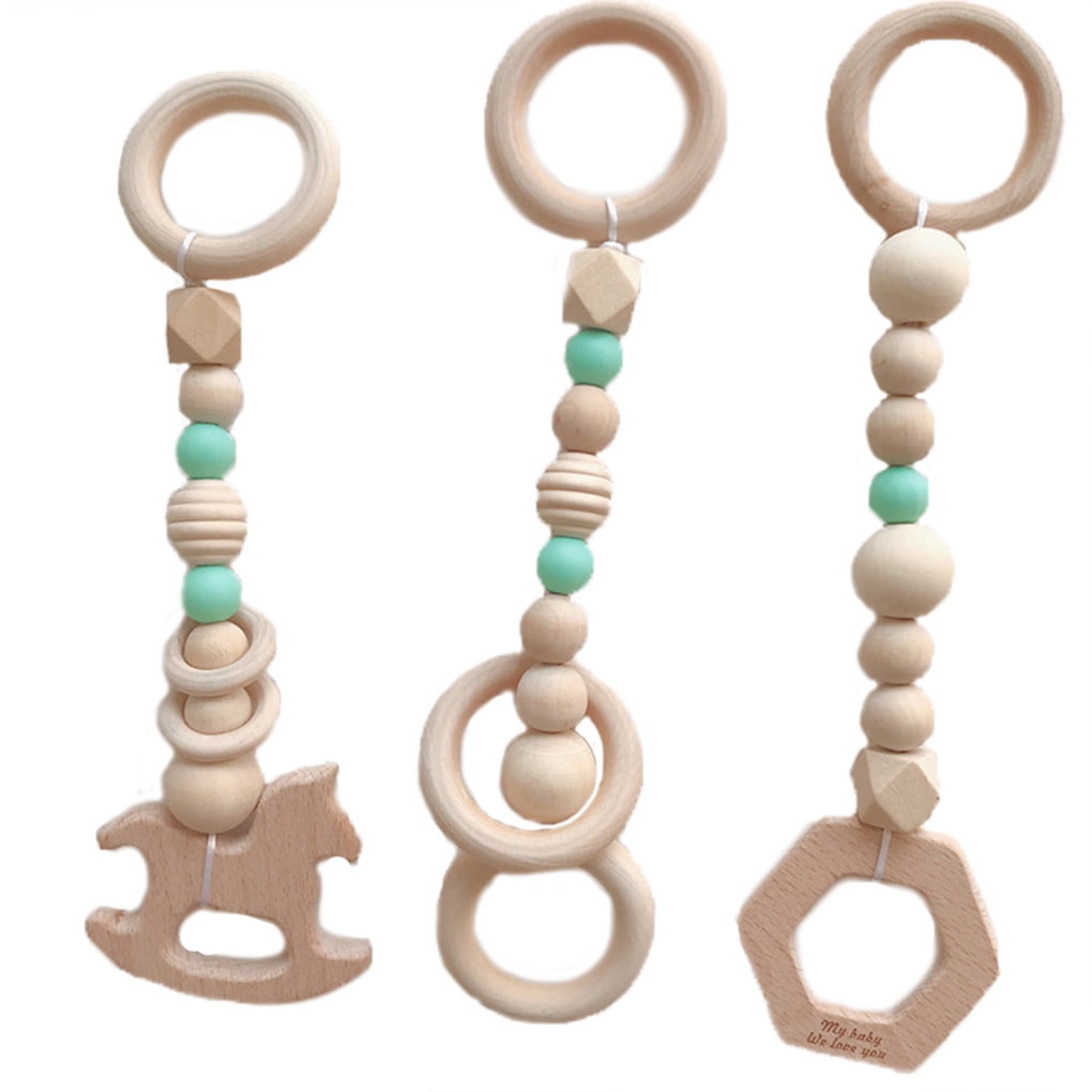 wooden silicone teether