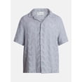 thumbnail image 5 of No Boundaries Textured Wave Design Resort Shirt with Short Sleeves, Men's XS-4XLT, 5 of 5