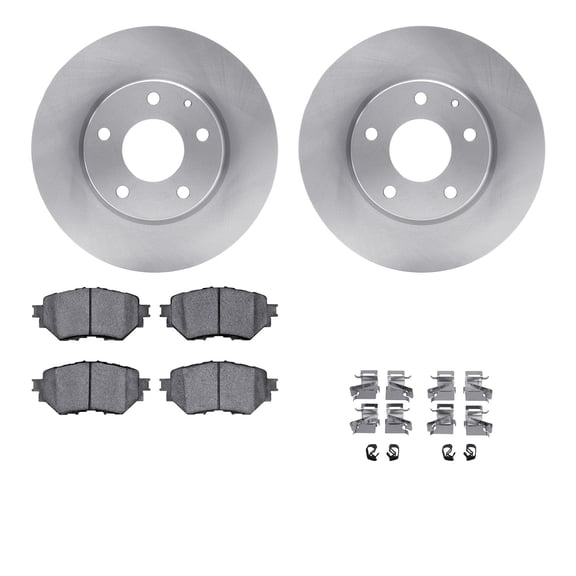 Dynamic Friction Company Front Brake Rotors with 5000 Advanced Brake Pads includes Hardware 6512-80248