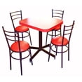 thumbnail image 1 of Juego Mesa con 4 Sillas Marisol 75C OIKO Muebles Para Restaurante Bar Antro Cafeteria Terraza Rojo, 1 of 3