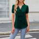 thumbnail image 5 of Tops de Color Sólido para Mujeres Manga Corta V-Cuello Correa Suéter Casual Top 95% Poliéster 5% Spandex, Nueva Blusa de Moda para el Uso Diario, 5 of 8
