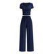 thumbnail image 1 of Conjunto de Dos Piezas PRETTYGARDEN de Punto Acanalado Azul Marino XL, 1 of 8