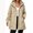 Khaki, variant on Enjoytime Windbreaker Jacket Women Long Sleeve Zip Up Hooded Long Rain Jacket Outdoor Hiking Travel Casual Outerwear with Pockets