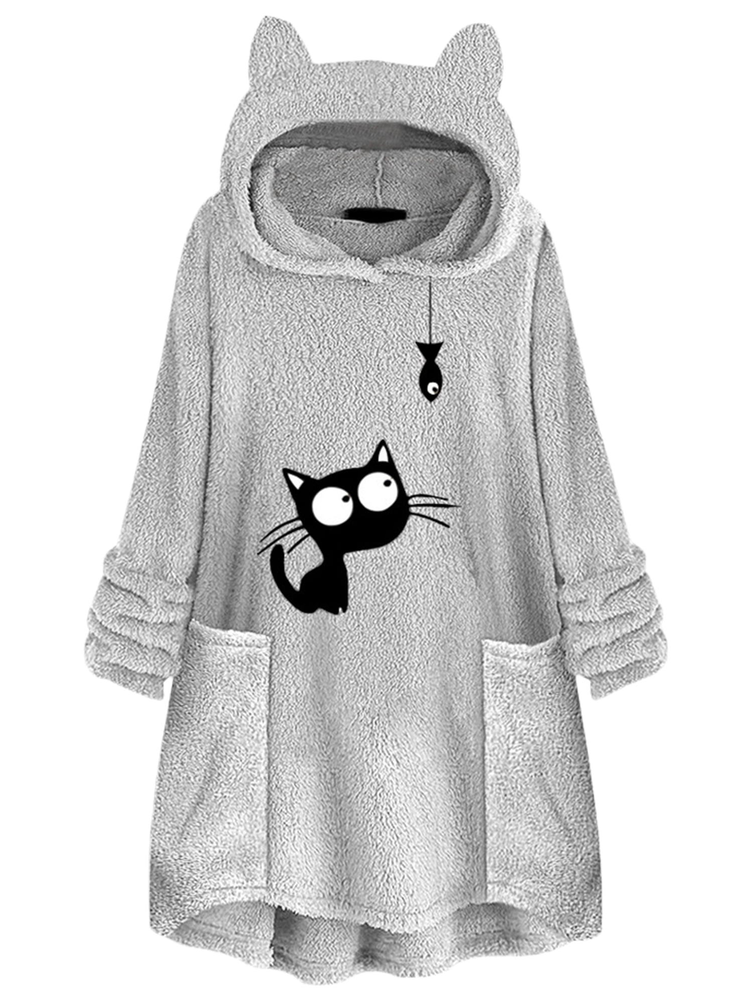 Colisha Womens Fuzzy Fleece Pajamas Casual Winter Hooded Pullover