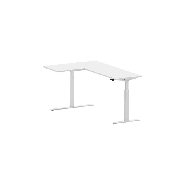 Motionwise M4 EXEC2 Series 63” x 40” Bureau en L Électrique à Hauteur Réglable Assis-Debout (Blanc)