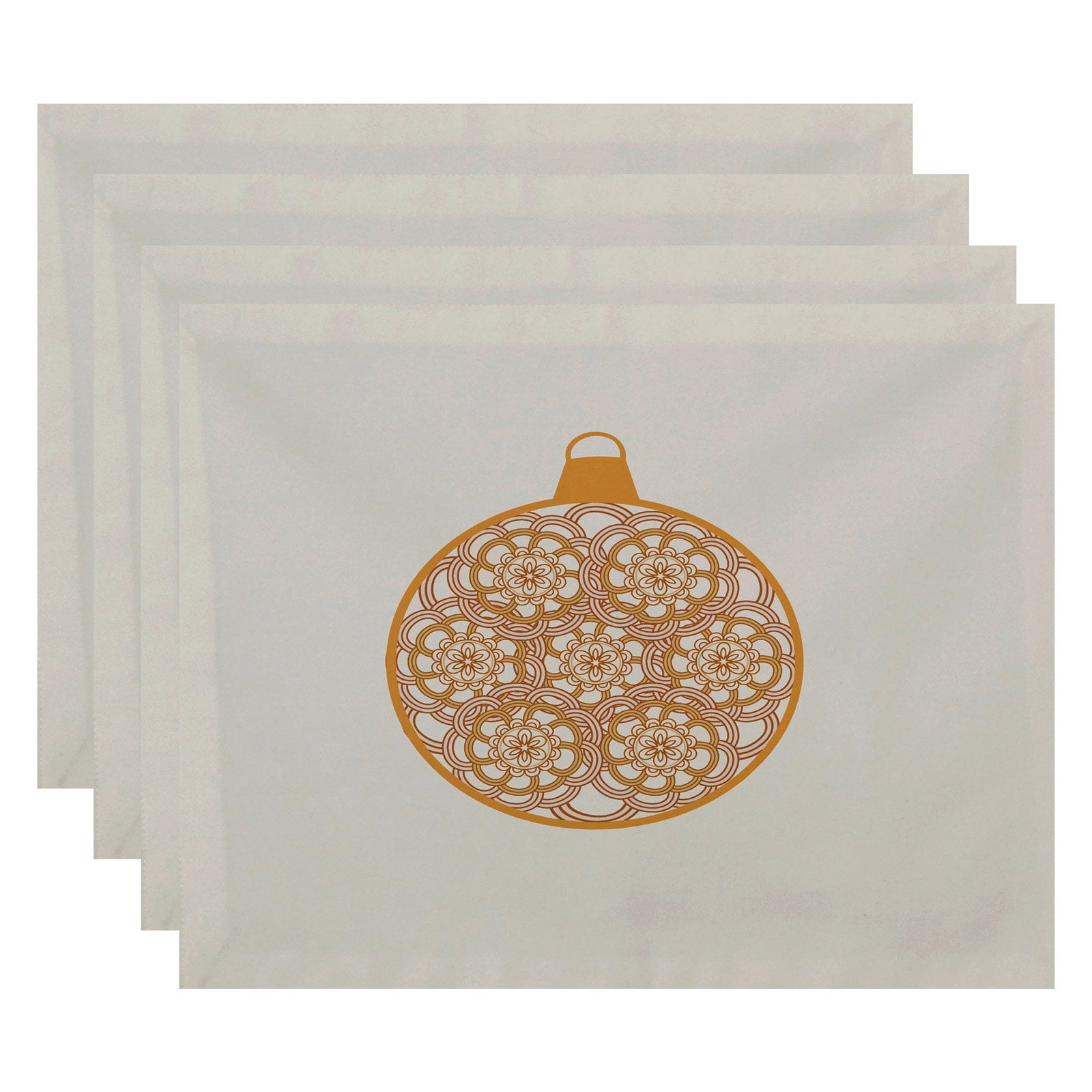 Simply Daisy 18" x 14" Snowflake Bulb Geometric Print Placemats, Set of 4