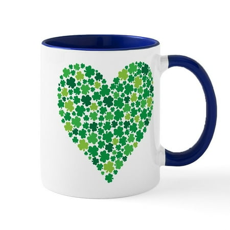 

CafePress - Irish Shamrock Heart Mug Mugs - Ceramic Coffee Tea Novelty Mug Cup 11 oz