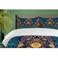 thumbnail image 4 of Ambesonne Paisley Duvet Cover Sets, Flowers and Dot, 2-King, Blue Earth Yellow, 4 of 7