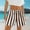 Brown, variant on Women's Summer Beach Lounge Shorts Casual Striped High Waisted Sleep Pajama Shorts