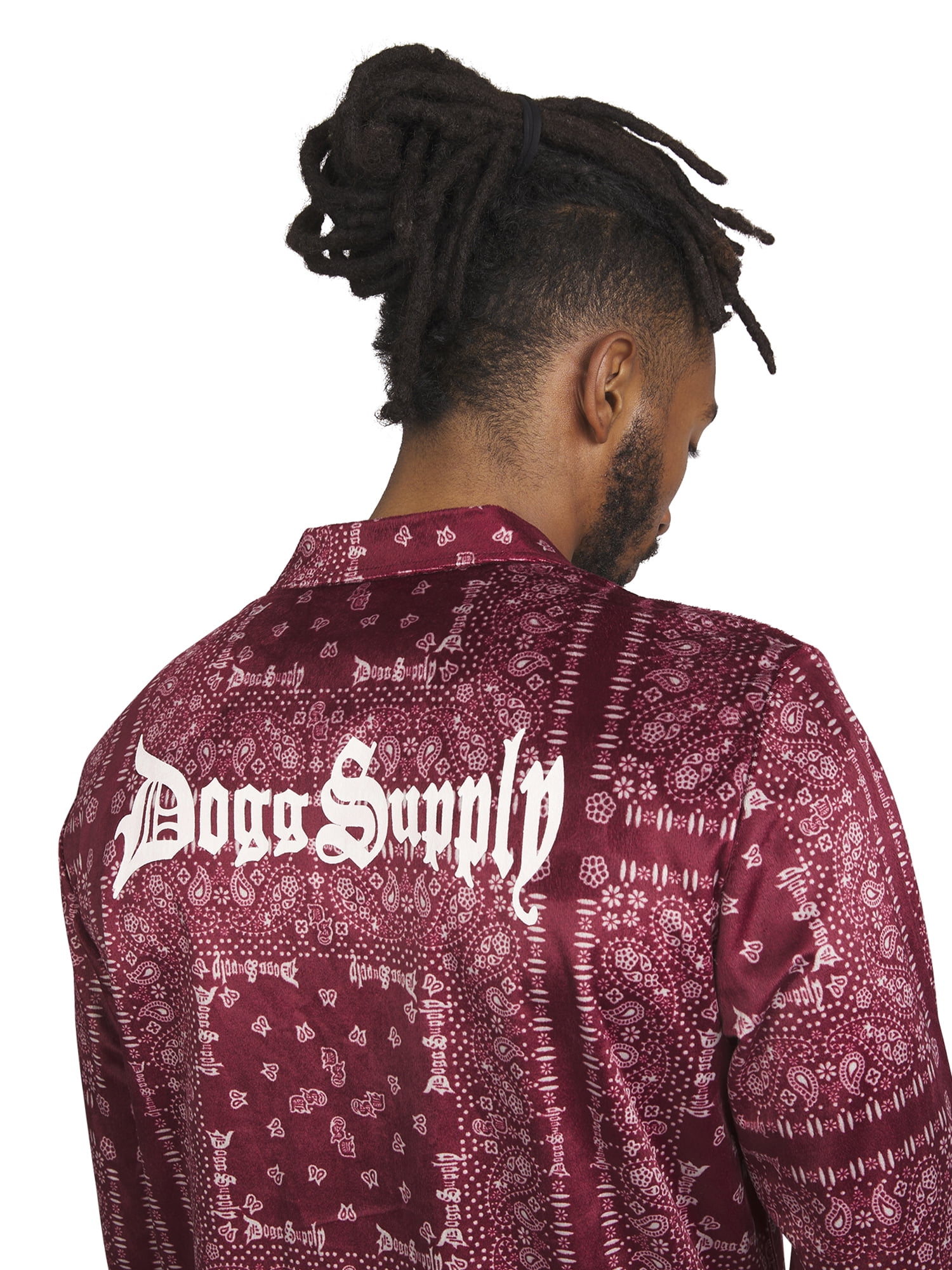 Dogg Supply by Snoop Dogg Men's 2-Piece Long Sleeve Microfleece Button Front Top and Pants Pajama Set