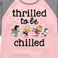thumbnail image 3 of Peanuts - Snoopy and Friends Thrilled To Be Chilled - Toddler And Youth Girls Raglan Graphic T-Shirt, 3 of 5
