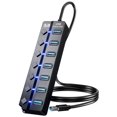 thumbnail image 1 of Hub USB 3.0 PANPEO de 7 puertos con cable de 1 m para ordenador portátil PS4/5, 1 of 7