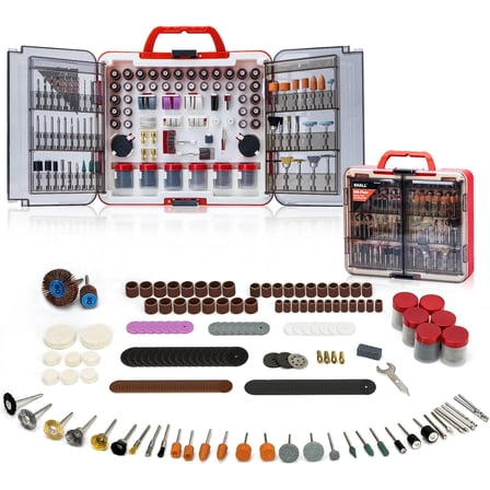 508-Piece Rotary Tool Accessories Kit, Universal Rotary Tool Bits for Sanding, Cutting, Grinding, Drilling, Carving, Engraving, Polishing, Cleaning, Rotary Tool Attachments with Carrying Case