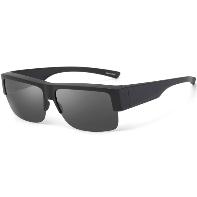 Gafas de Sol CAXMAN Polarizadas para Usar Sobre Lentes, Color Negro