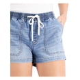 thumbnail image 3 of INC Womens Light Blue Denim Pocketed Drawstring Elastic Waist High Waist Shorts XS, 3 of 4