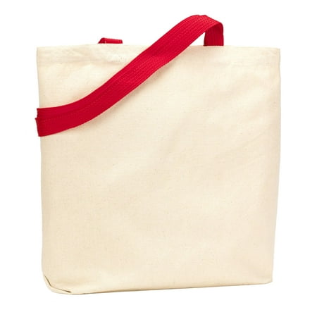 Love Bug Organic Cotton - UltraClub Tote Bag 9868 Organic Cotton Canvas Contrasting Handles