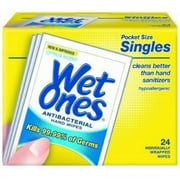 Wet Ones Wipes, Hands & Face, Antibacterial, Citrus Scent, Singles, 24 ct.