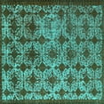 thumbnail image 1 of Ahgly Company Indoor Square Oriental Turquoise Blue Industrial Area Rugs, 8' Square, 1 of 4