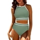 thumbnail image 2 of Traje de Baño de 2 Piezas para las Mujeres Hawaiana Estampado Tropical Cami Bra con Volantes, Juegos de Baño de Ropa de Playa para la Piscina Y el Mar, 2 of 7