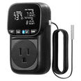 thumbnail image 1 of Digital Temperature Controller, 15A/1800W Thermostat Outlet Plug, VA Display Heating Cooling Control Timer US Plug, 1 of 6