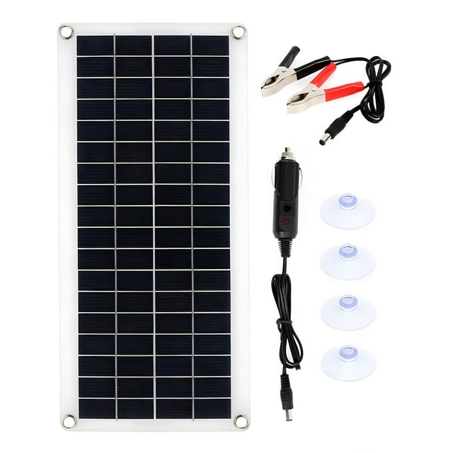 Amdohai 20W Solar Panel Kit Single 12V USB With 100A Controller Solar Cells Poly Solar Cells for Car Yacht RV Battery Charger