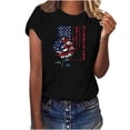 thumbnail image 2 of SOOMLON Fourth of July Blouses for Women Sunflower Usa Flag Shirts Crew Neck 4th of July Tops Short Sleeve Flattering T-Shirt Slimming Tee Blouse Resort Wear, 2 of 4