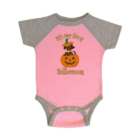 

Inktastic It s My 1st Halloween Cute Dachshund Puppy Gift Baby Boy or Baby Girl Bodysuit