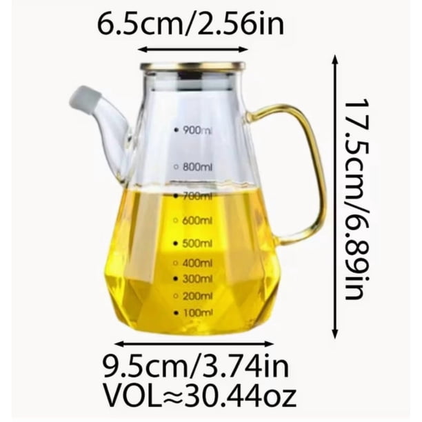 Olla de aceite de vidrio de borosilicato alto, 1 Uds., olla de aceite for condimentar cocina de restaurante, botella de aceite de vinagre, salsa de soja