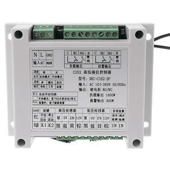 Non-Contact Liquid Level Sensor, Water Level Controller, Water Level Sensor, Water Tank Switch(XKC-C352-2P),1 x Fully automatic water level controller(XKC-C352-2P),As Shown