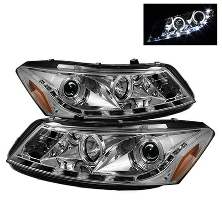 - Spyder Honda Accord 08-12 4Dr Projector Headlights- LED Halo - DRL - Chrome - High H1 (Included) - Low H1 (Included)